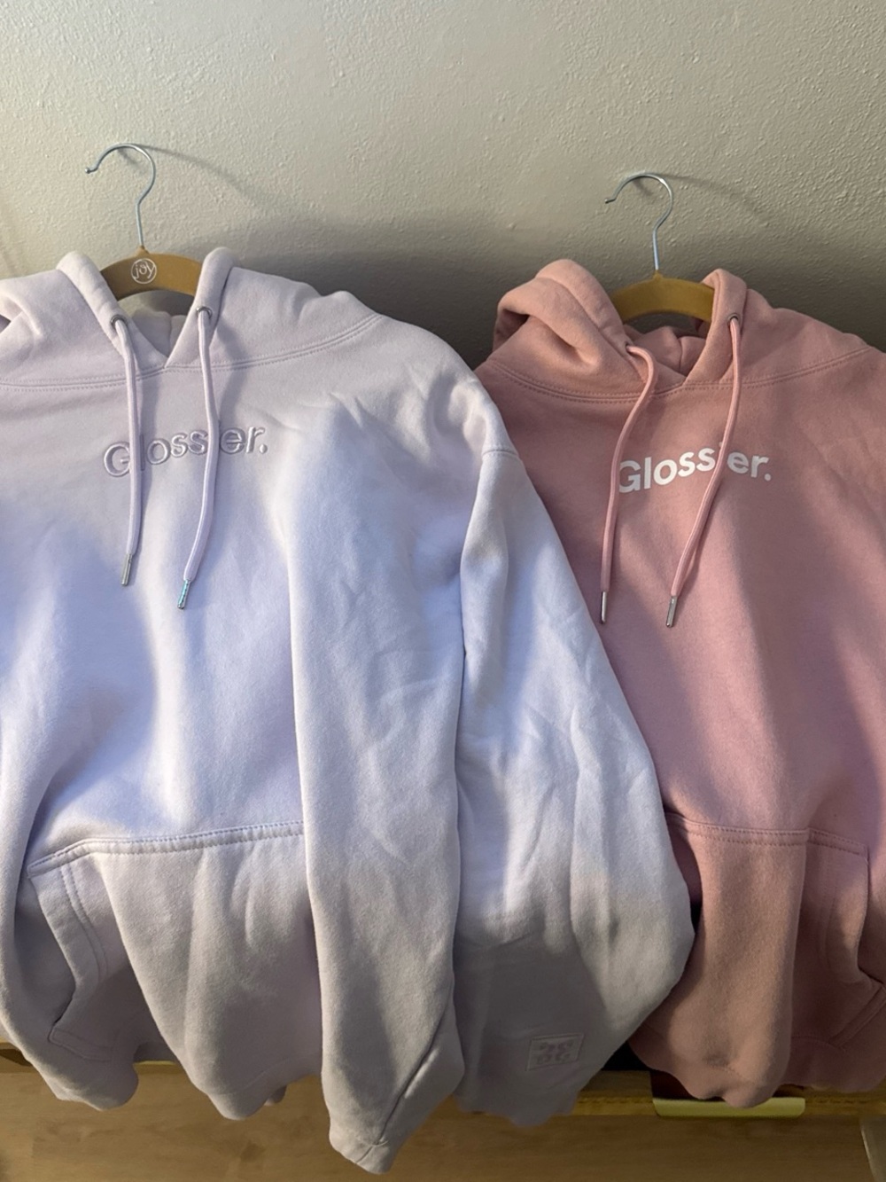 Glossier Women’s Hoodie Sweatshirt - Pink & Lavender bundle